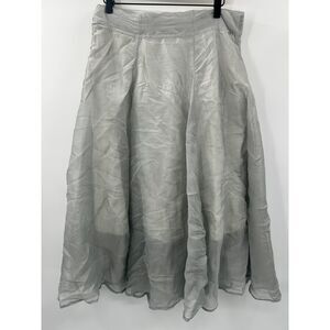 Anett Rostel Silk Midi Women's A-Line Skirt Gray Size 42 Size 12 Tulle